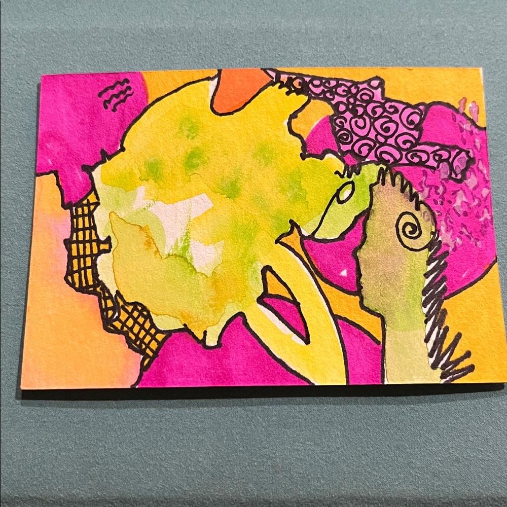 🤑3 for $12 🤑 Abstract Art Card with Vibrant Colors ACEO